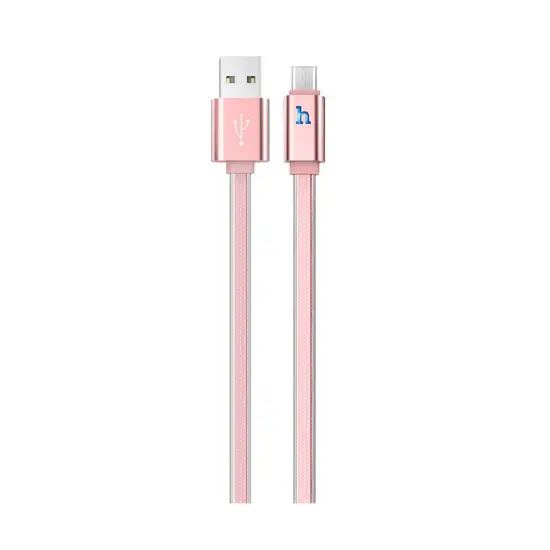 Data Cable Hoco UPL 12 Plus USB 2.4A to Micro-USB with PVC Jelly and Bright Indicator 1.2m Rose Gold