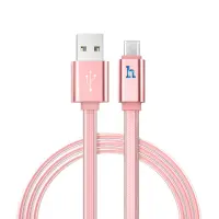 Data Cable Hoco UPL 12 Plus USB 2.4A to Micro-USB with PVC Jelly and Bright Indicator 1.2m Rose Gold