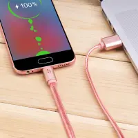 Data Cable Hoco UPL 12 Plus USB 2.4A to Micro-USB with PVC Jelly and Bright Indicator 1.2m Rose Gold