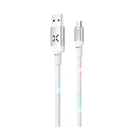 Data Cable Hoco U63 Spirit USB to Micro-USB and Light Indicators with Voice Sensor 2.4A White 1.2m