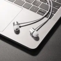 Hands Free Hoco M63 Ancient Sound Earphones Stereo 3.5mm Silver with Micrphone and Operation Control Button