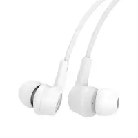 Hands Free Hoco M50 Daitiness Earphones Stereo 3.5mm  with Micrphone and Operation Control Button 1.2m White