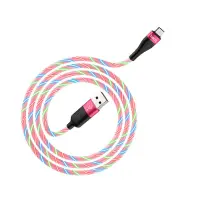 Data Cable Hoco U85 Charming night USB to Micro-USB 2.4A Red Streamer 1m