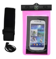 Waterproof Bag Ancus for Devices with Strap, Additional Mounting Strap and Compass up to 6.2" 16x10.5cm Pink