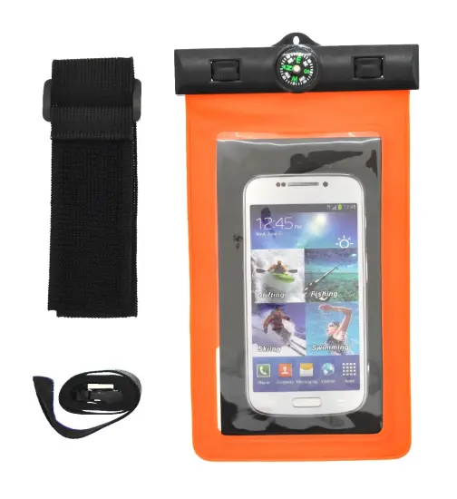 Ancus Waterproof Case for Cell Phones with Carrying Cord Extra Strap up to 6.2" 14.5x9.5cm Black