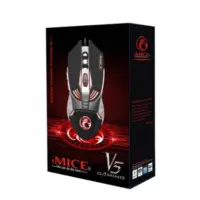 Wired Mouse iMICE V5 Gaming 7D with 7 Buttons, 3200 DPI, Multimedia and LED Lightning. Black