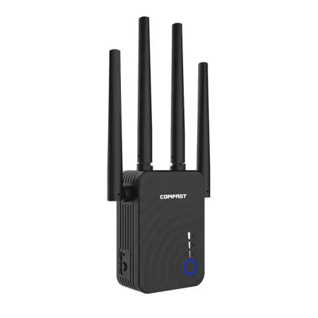 Wifi Repeater / Extender Dual Band Hi-Speed Comfast CF-WR754AC 1200Mbps of Four External Antennas. With European UK Plug
