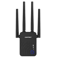 Wifi Repeater / Extender Dual Band Hi-Speed Comfast CF-WR754AC 1200Mbps of Four External Antennas. With European UK Plug