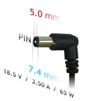 Laptop Power Supply Akyga AK-ND-03 18.5V / 3.5A 65W with Output 7.4x5mm+pin Compatible with HP / Compaq