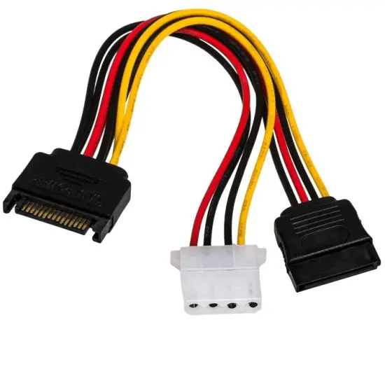 Adapter with Power Cable Akyga AK-CA-32 SATA Male / Molex Female / SATA Female 2x 15cm