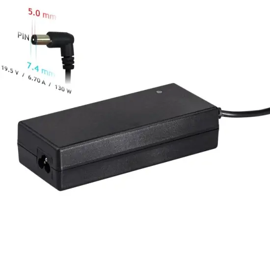 Laptop Power Supply Akyga AK-ND-57 19.5V / 6.7A 130W 7.4 x 5.0mm + pin Compatible Dell 1.2m