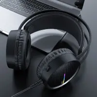 Stereo Gaming Headphone W100 Touring 3.5mm with Microphone, Volume Control and LED Light Black