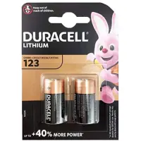 Battery Lithium Ultra Photo Duracell CR123A 3V Pcs. 2