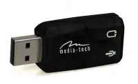 Audio Adaptor Media-Tech MT5101 2Χ3.5mm Female to USB Male Black