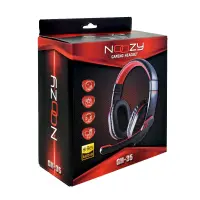 Stereo Headphone Noozy GH-35 of double 3.5mm connector for Gamers with Microphone and Volume Control Black-Red