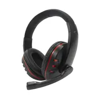 Stereo Headphone Noozy GH-35 of double 3.5mm connector for Gamers with Microphone and Volume Control Black-Red