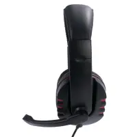 Stereo Headphone Noozy GH-35 of double 3.5mm connector for Gamers with Microphone and Volume Control Black-Red