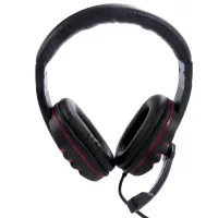 Stereo Headphone Noozy GH-35 of double 3.5mm connector for Gamers with Microphone and Volume Control Black-Red