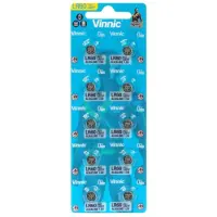 Buttoncell Vinnic L621F AG1 LR60 Pcs. 10 with Perferated Packaging