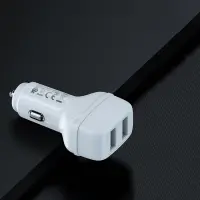 Car Charger Hoco Z36 Leader with 2 USB Outputs 5V 2.4A Max White