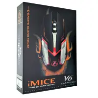 Wired Mouse iMICE V6 Gaming 6D with 7 Buttons, 3200 DPI, Multimedia and LED Lightning. Black-Grey