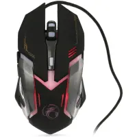 Wired Mouse iMICE V6 Gaming 6D with 7 Buttons, 3200 DPI, Multimedia and LED Lightning. Black-Grey