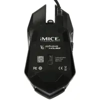 Wired Mouse iMICE V6 Gaming 6D with 7 Buttons, 3200 DPI, Multimedia and LED Lightning. Black-Grey