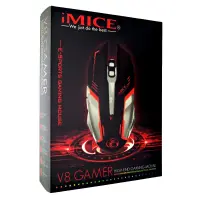 Wired Mouse iMICE V8 Gamer 6D with 6 Buttons, 4800 DPI, Multimedia and LED Lightning. Black-Grey