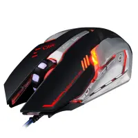 Wired Mouse iMICE V8 Gamer 6D with 6 Buttons, 4800 DPI, Multimedia and LED Lightning. Black-Grey