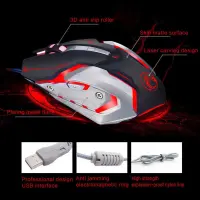 Wired Mouse iMICE V8 Gamer 6D with 6 Buttons, 4800 DPI, Multimedia and LED Lightning. Black-Grey