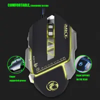 Wired Mouse iMICE V9 Gaming 7D with 7 Buttons, 4800 DPI, Multimedia and LED Lightning. Black-Grey