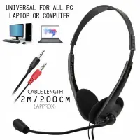 Headset Stereo Mee-Ole PC-900 with Microphone and Double 3.5mm Output Black