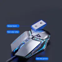 Wired Mouse iMICE T80 Gamer 6D with 6 Buttons, 3200 DPI LED Lightning. Silver