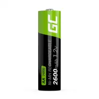 Rechargeable Battery Green Cell GR05 HR6 2600 mAh size AA 1.2V Pcs 2