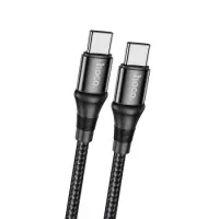 Cable Hoco X50 Exquisito USB-C to USB-C 100W 5.0A/20V Braided Black 1m