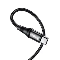 Cable Hoco X50 Exquisito USB-C to USB-C 100W 5.0A/20V Braided Black 1m