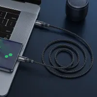 Cable Hoco X50 Exquisito USB-C to USB-C 100W 5.0A/20V Braided Black 1m