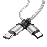 Data Cable Braid Hoco X50 Exquisito 3.0A USB-C to USB-C 5.0A 100W 20V 1m. Gray