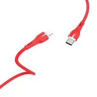 Data Cable Hoco X45 Surplus 2.4A USB-C to Lightning with LED Indicator Red 1m