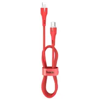 Data Cable Hoco X45 Surplus 2.4A USB-C to Lightning with LED Indicator Red 1m