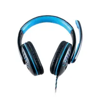 Stereo Headphone Noozy GH-35 of double 3.5mm connector for Gamers with Microphone and Volume Control Black-Blue