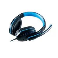 Stereo Headphone Noozy GH-35 of double 3.5mm connector for Gamers with Microphone and Volume Control Black-Blue