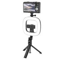 Tablet Holder Hoco LV03 Plus 360ᵒ  for Devices 4.7"-6.7" with LED Light and Remote Controller Black