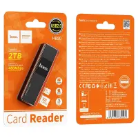 Memory Card Reader HB20 Mindful 2 in 1 USB 2.0 up to 480Mbps and 2TB for Mico SD and SD Black