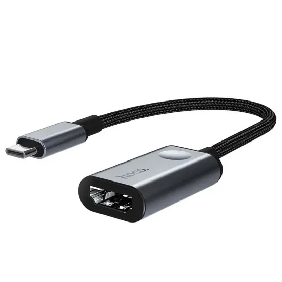 Adapter Hoco HB21 USB-C σε HDMI Female 4K 30Hz 3840 x 2160P Black-Silver 15cm