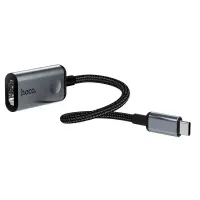 Adapter Hoco HB21 USB-C σε HDMI Female 4K 30Hz 3840 x 2160P Black-Silver 15cm