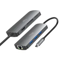 Hub Media-Tech MT5044 8 in 1 with 3xUSB 3.0, USB-C PD, HDMI, RJ45, SD and Micro SD Ports Aluminum Gray