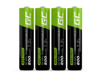 Rechargeable Battery Green Cell GR04 800 mAh size AAA HR033 1.2V Pcs 4