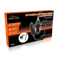 Proffesional Microphone Media-Tech MT396 Black Set for Studio Recording and Streaming