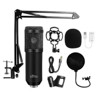 Proffesional Microphone Media-Tech MT396 Black Set for Studio Recording and Streaming